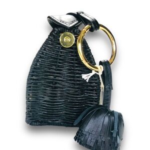 Ulla Johnson Black and Gold Mini Woven Bag